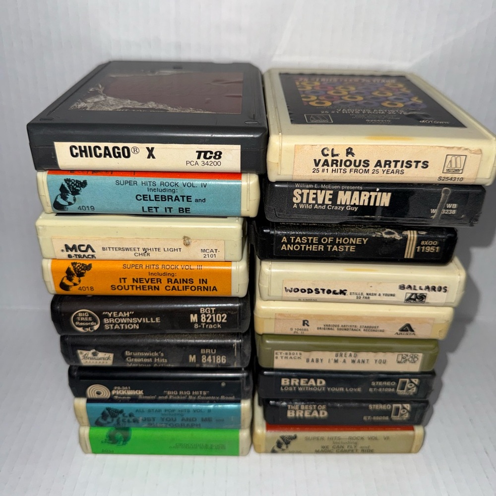Lot Of 18 Vintage 8 Track Tapes Untested Not Serviced, Or Tested But Look Good D